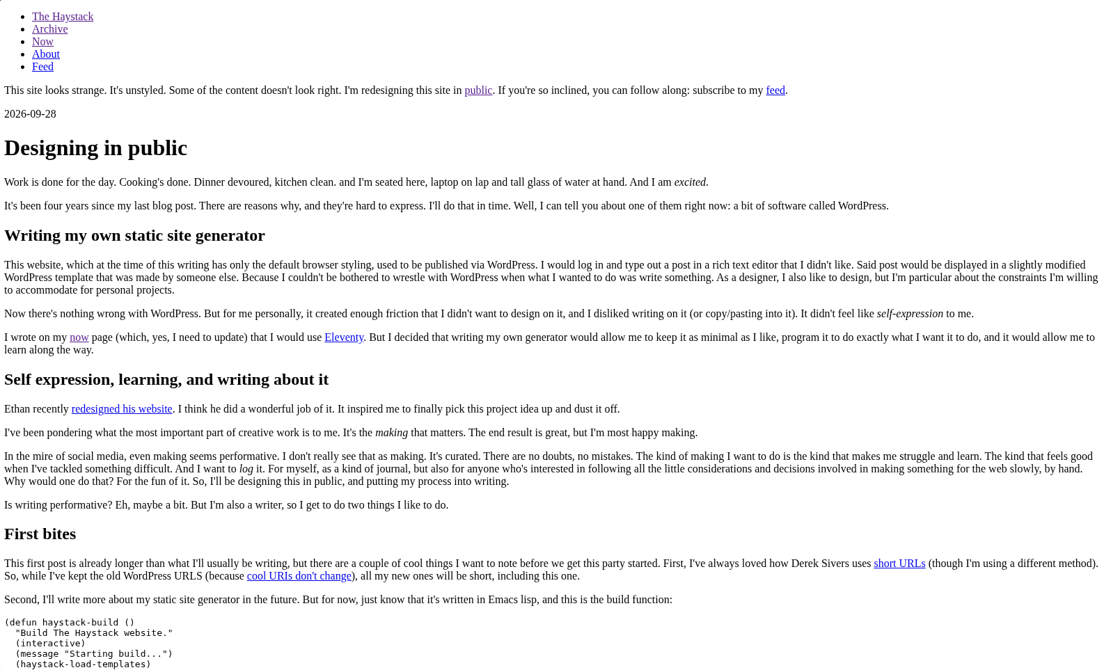 A plain, unstyled HTML page