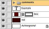 Comment layers grouped in Photoshop